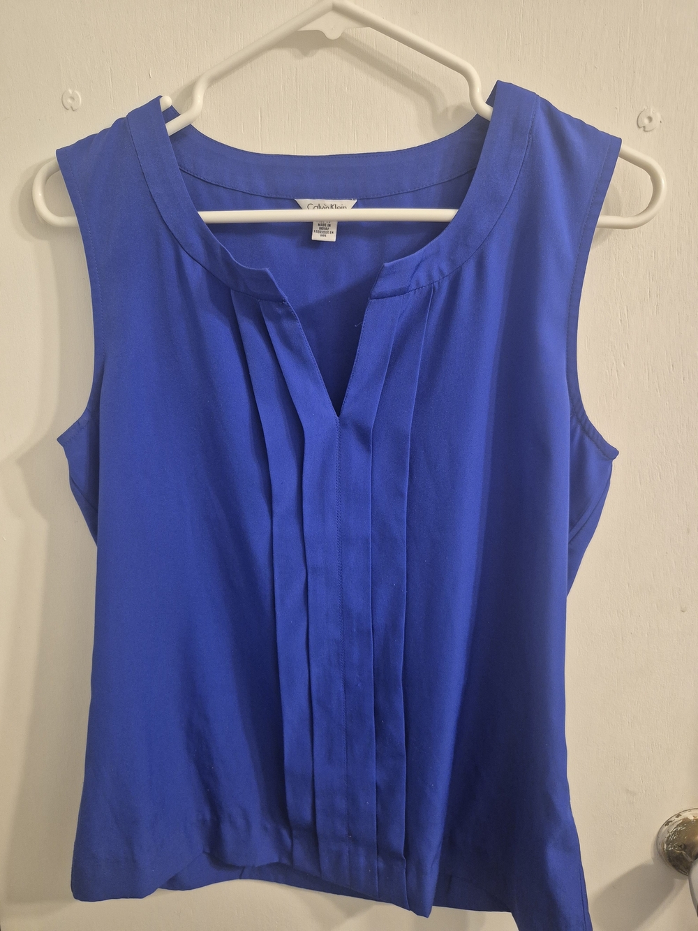 Calvin Klein Cobalt Pleated Sleeveless Camisole